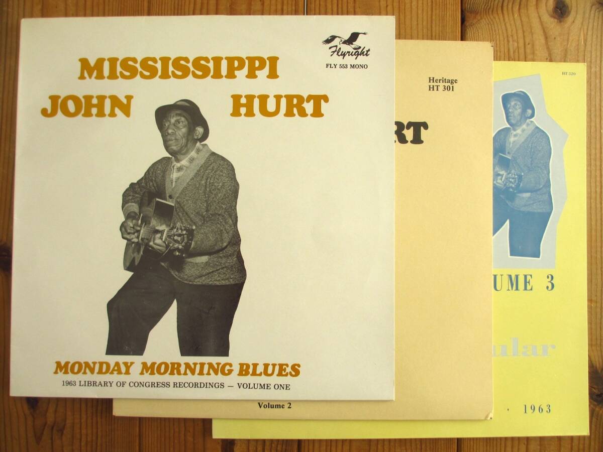 3枚セット Mississippi John Hurt / ミシシッピジョンハート / Monday Morning Blues, Avalon Blues Volume 2 & 3 / Flyright / Heritage_画像1