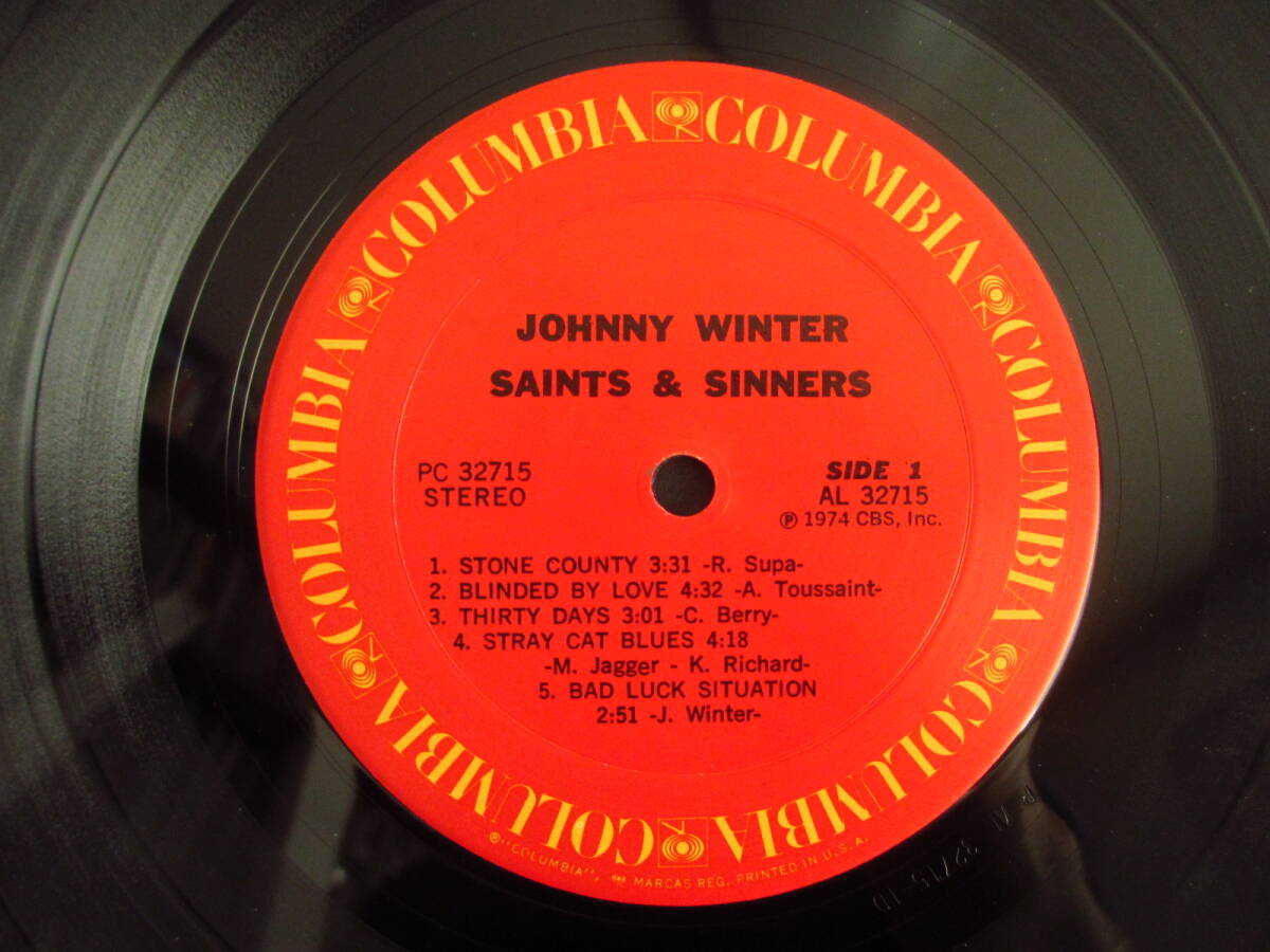 US盤 / Johnny Winter / ジョニーウィンター / Saints & Sinners / Columbia / PC 32715_画像3