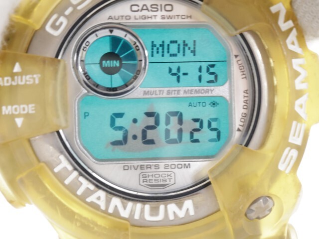 2404-597 カシオ クオーツ 腕時計 CASIO G-SHOCK DW-9950WC シーマン W.C.C.S. チタン スケルトン マンタ 純正ベルトの画像8