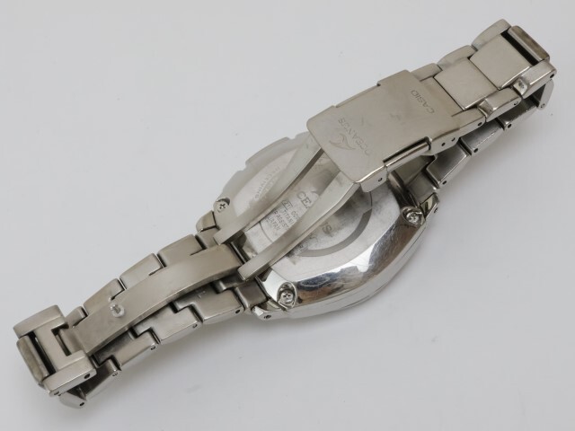 2404-614 カシオ 電波ソーラー 腕時計 CASIO OCW-110TDJ オシアナス 日付 チタン 純正ブレスの画像5