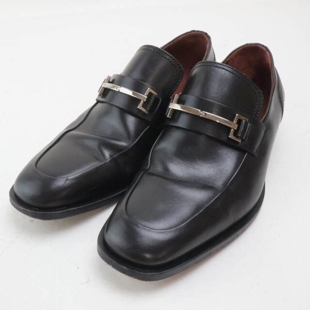 2404-82 Gucci 125927 bit Loafer обувь прекрасный товар GUCCI кожа производства размер 39 1/2 черный 