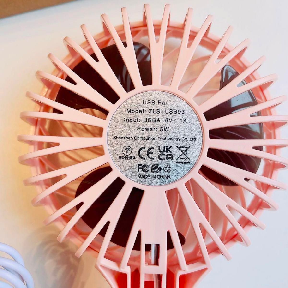 USB DESK FAN pink おしゃれ　夏改革 充電　扇風機