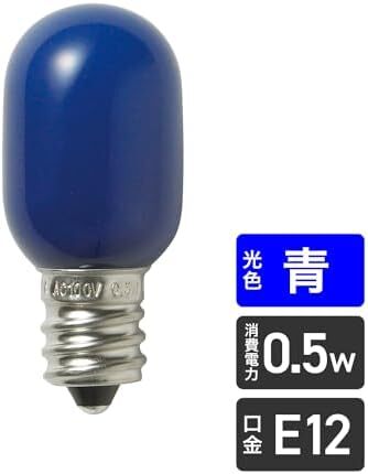E12 照明 0.5W LED電球 青色 屋内用 LEDナツメ形 LDT1B-G-E12-G102_画像2