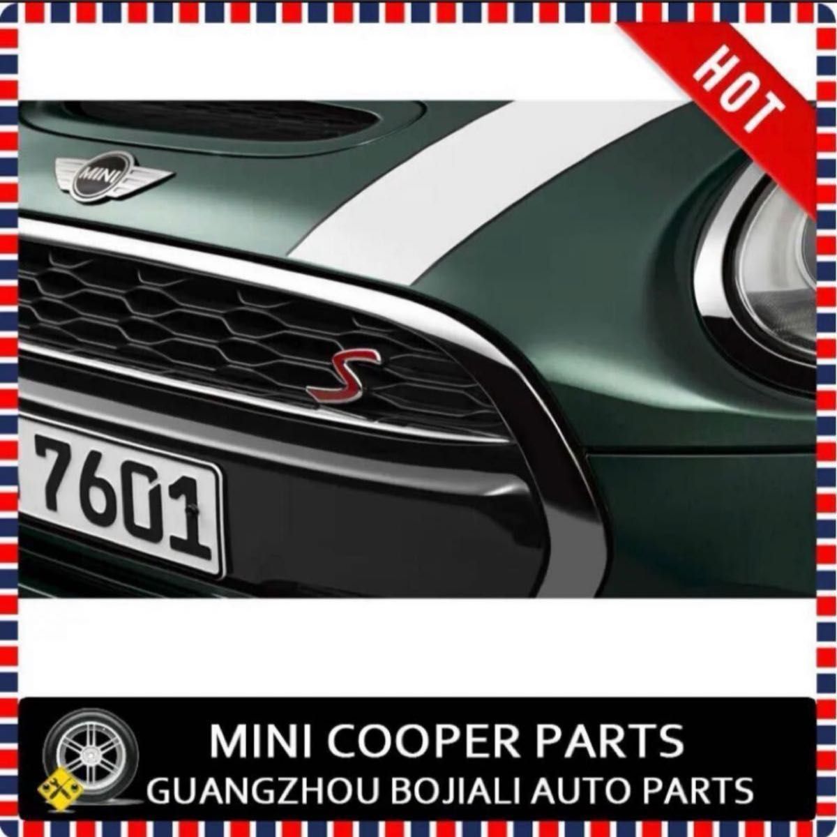 Sレッド Sロゴ フロント グリル エンブレム メッキ BMW MINI ミニ COOPER S クーパーS グリルバッジの画像3