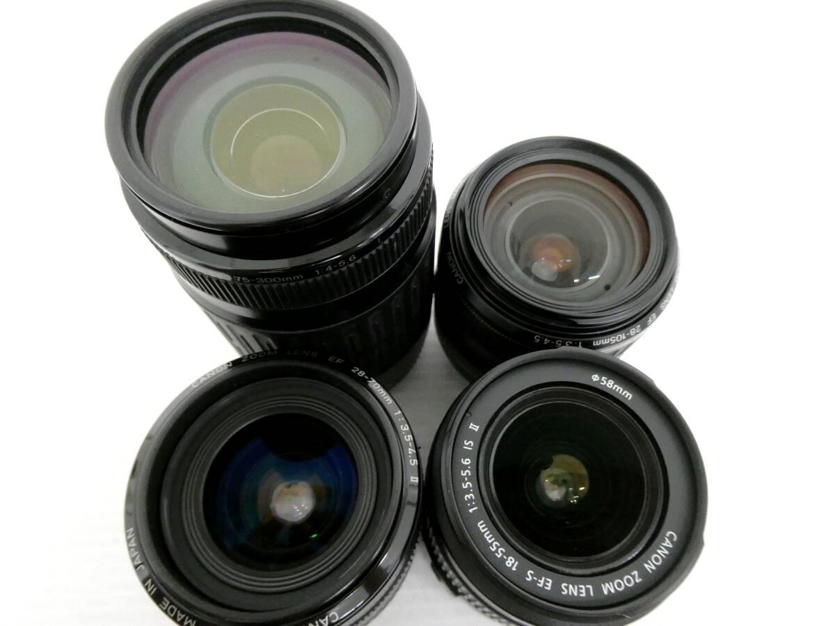 【Canon/キヤノン】卯①527//EF-S 18-55mm/28-70mm/28-105mm/75-300mm/4本まとめて