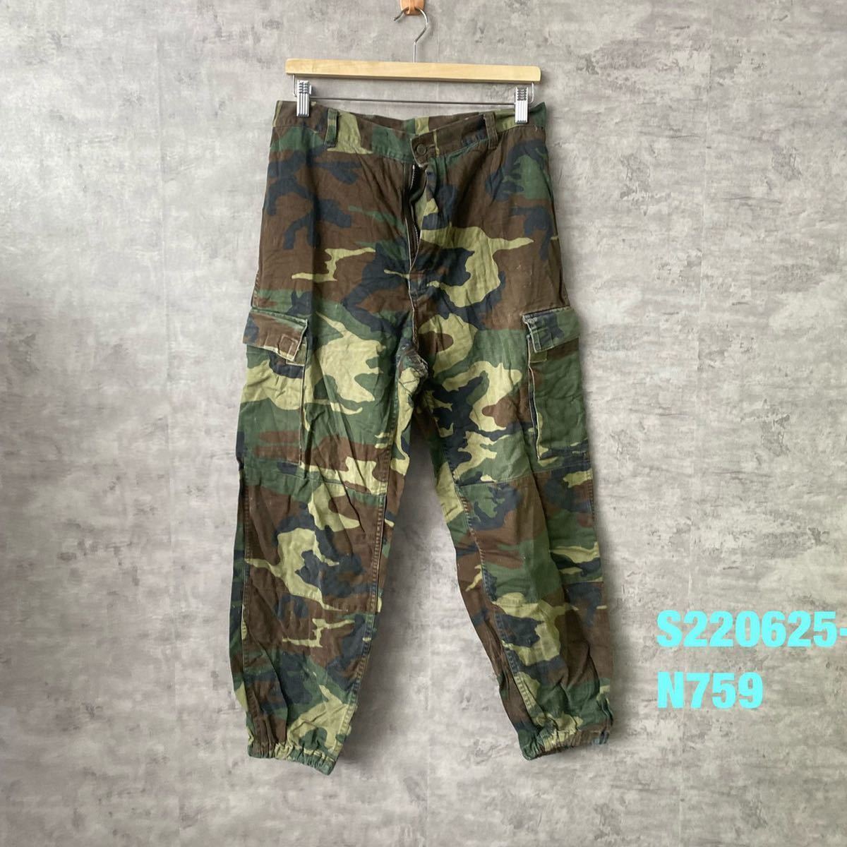  cargo pants camouflage camouflage military army bread absolute size W31in USA abroad import old clothes S220625-N759