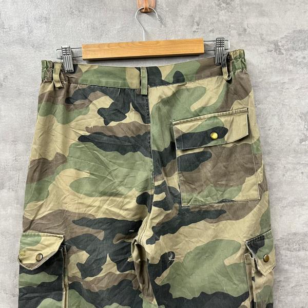CLUB CHASSE cargo pants camouflage camouflage Zip fly rubber waist 44 absolute size W29in USA abroad import old clothes S220312-H601