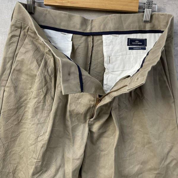 DOCKERS ドッカーズ チノパンツ ベージュ CLASSIC ジップフライ ツータック W32L34 実寸W32 404438176 USA 海外輸入 古着 S10013_画像8