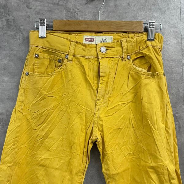 Levi's リーバイス 510TM イエロー ジップフライ スキニー チノ カラーパンツ キッズ 14 実寸W25In 白タブ USA 海外輸入 古着 L220608-N302_画像7