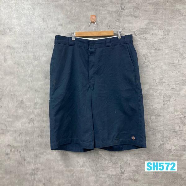 Dickies ディッキーズ ネイビー ジップフライ ハーフパンツ ワーク 短パン 実寸W38in USA 海外輸入 古着 S220311-H572_画像1