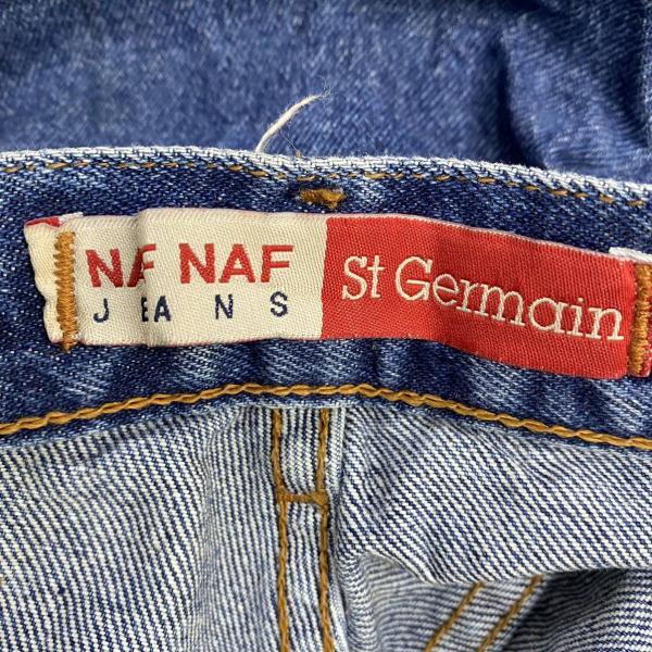 NAF NAF JEANS St Germain デニムジーンズパンツ インディゴブルー ジップフライ レディース 32/40 実寸W26in USA S1-N215_画像8