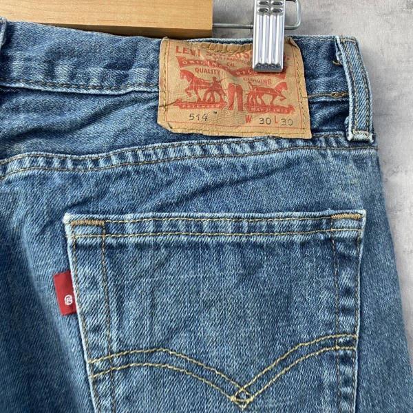 Levi's リーバイス 514TM デニムジーンズパンツ ブルー ジップフライ 赤タブ ジップフライ W30L30 実寸W30in 00514-4010 USA L10143_画像6