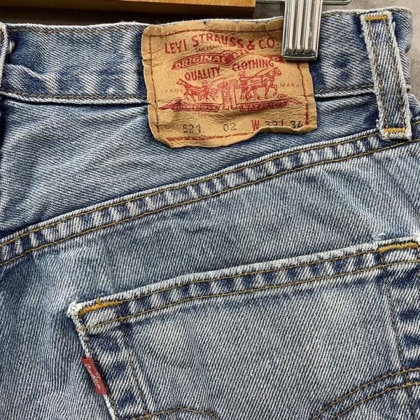 【中古】Levi's521 02 ライトブルー ジップフライ デニムジーンズパンツ W32L34 実寸W30in 赤タブ 005210216 USA 海外輸入 古着 LK10718_画像7