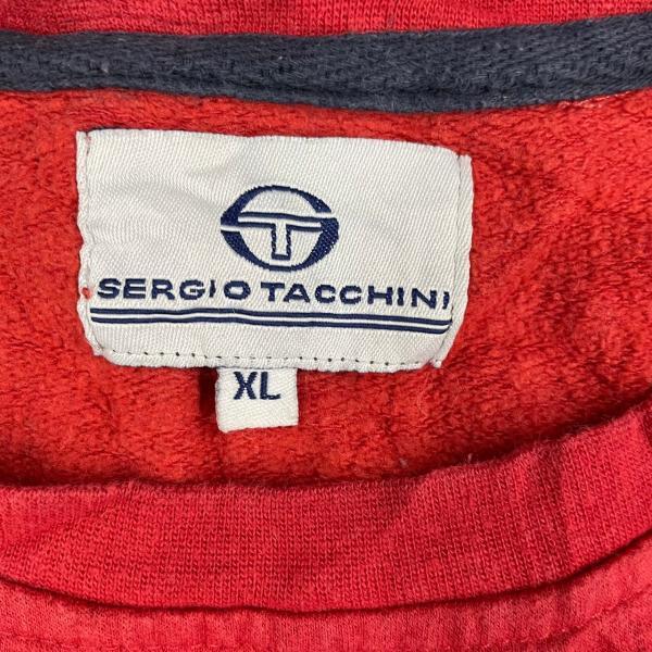 SERGIO TACCHINI レッド スウェット トレーナー XL 長袖 ビッグロゴ 裏起毛 薄手 USA 海外輸入 古着 T10036_画像10