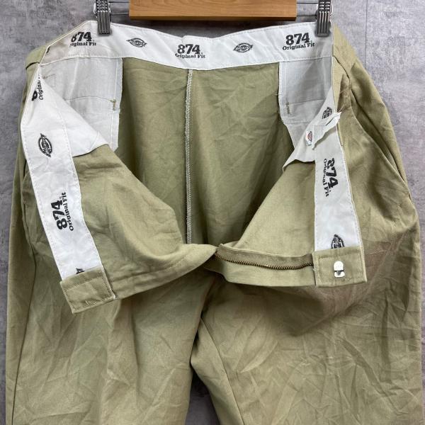 Dickies874 ディッキーズ original カーキベージュ ジップフライ ワークパンツ 44×30 実寸W44in 大きいサイズ 874KH S211126-H074_画像9