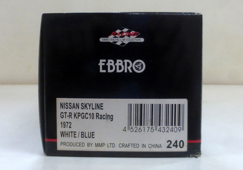  EBBRO エブロ 1/43 Nissan Skyline 2000GT-R Rcing #15 1972 （ホワイト／ブルー）_画像7