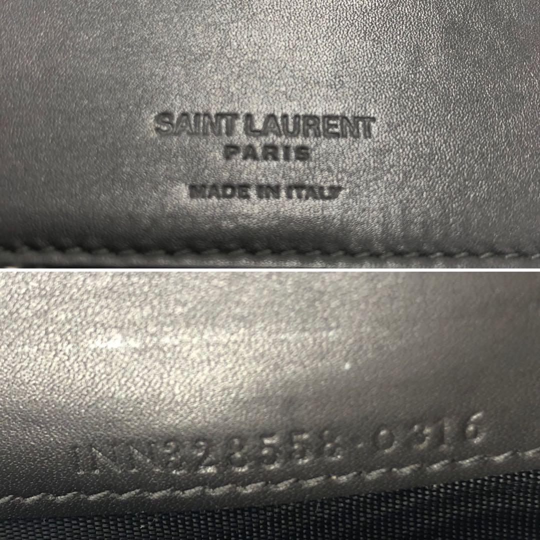 【美品】サンローランパリ Saint Laurent Paris 長財布 サイフ ラウンドジップ オーガナイザー クロコ型押し メンズ_画像8