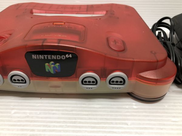 N314-240403-34 Nintendo 64 ニンテンドー64 クリアレッド 動作品 【中古品】の画像6