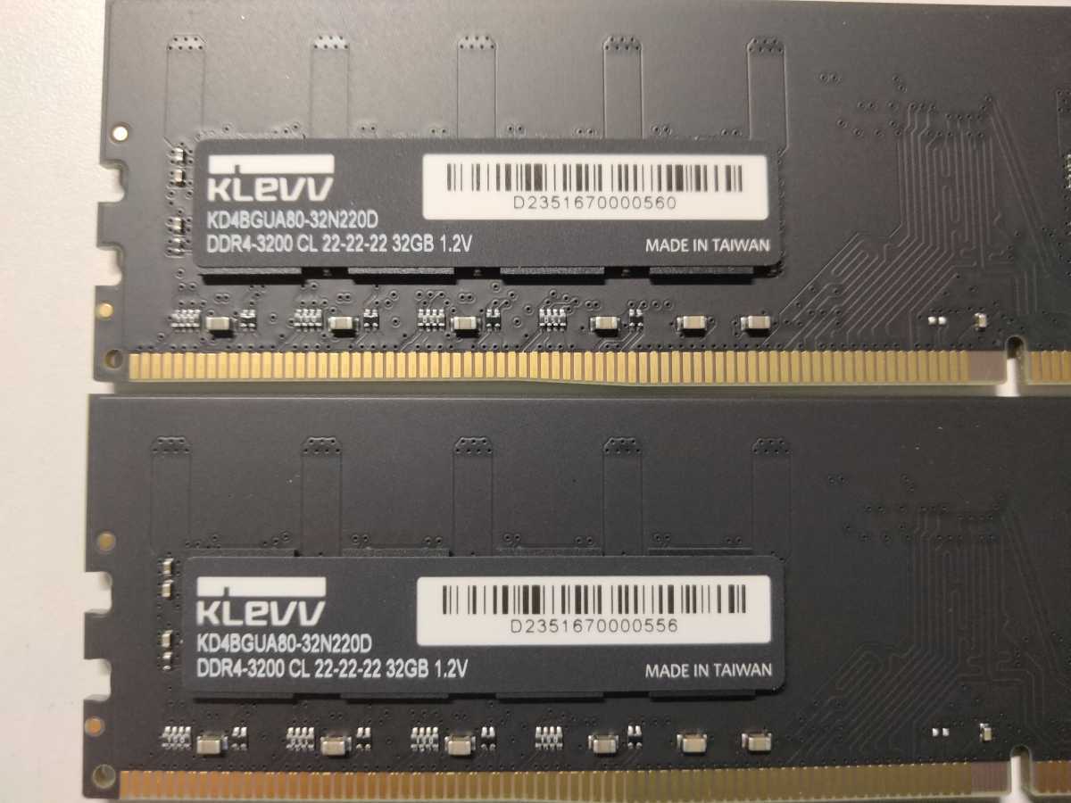 【動作確認済】DDR4 3200 32GB x 4枚 128GB セット ESSENCORE KLEVV デスクトップPC用 メモリ PC4-25600の画像2