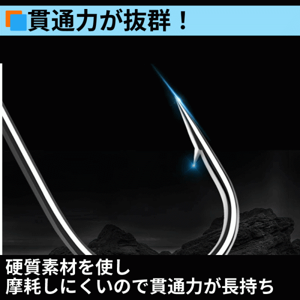 オフセット フック セット 釣り針 ワーム テキサス キャロライナ シンカー 2# 1# 1/0# 2/0# 3/0# 根魚 バス ロックフィッシュ 海 ソルト_画像5