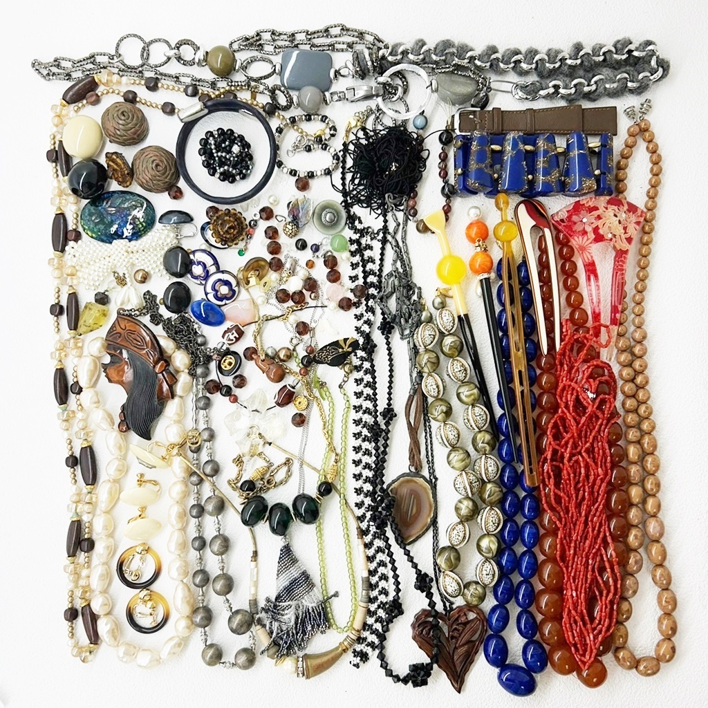 【人気】アクセサリー まとめ 総重量 1,280g ネックレス ブレスレット ブローチ 天然石 パール パワーストーン 卸 レディース/CY92-12