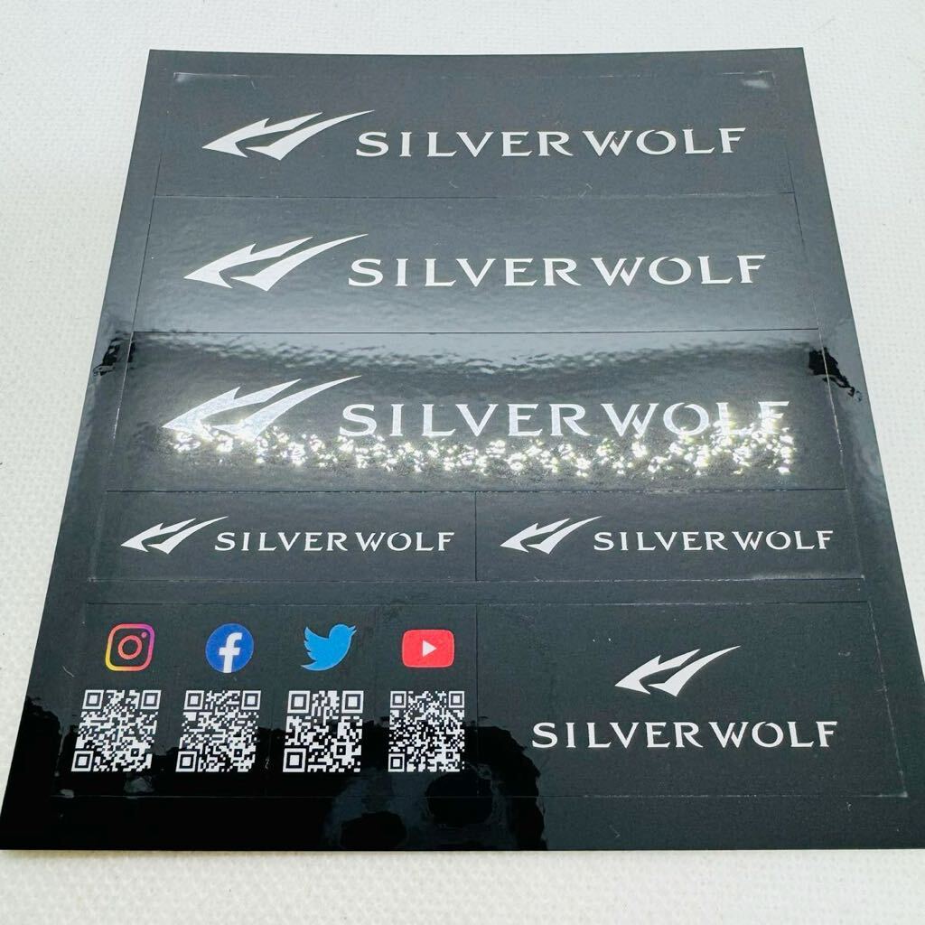 送料無料・美品『ダイワ シルバーウルフ ロゴ ステッカー』DAIWA SILVER WOLF サイズ110mm×120mm