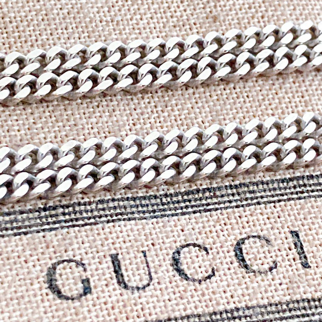 [ мойка settled ] Gucci GUCCI 925 колье серебряный мужской 1001 женский аксессуары G Logo плоский цепь 