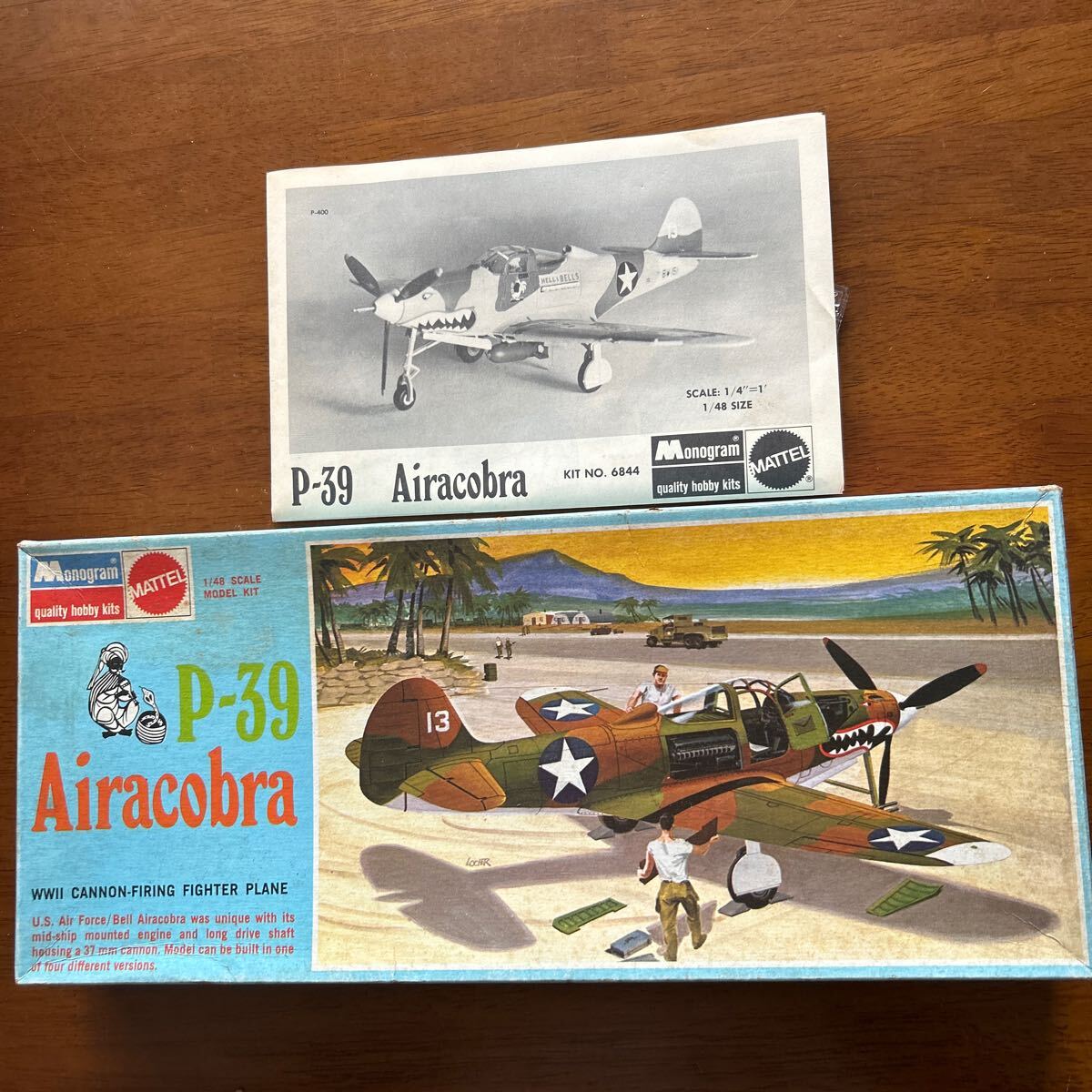 Monogram 1/48 P-39 Airacobra(箱開封、画像容認の方へ)定形外¥350(簡易包装)プラモデルの画像1