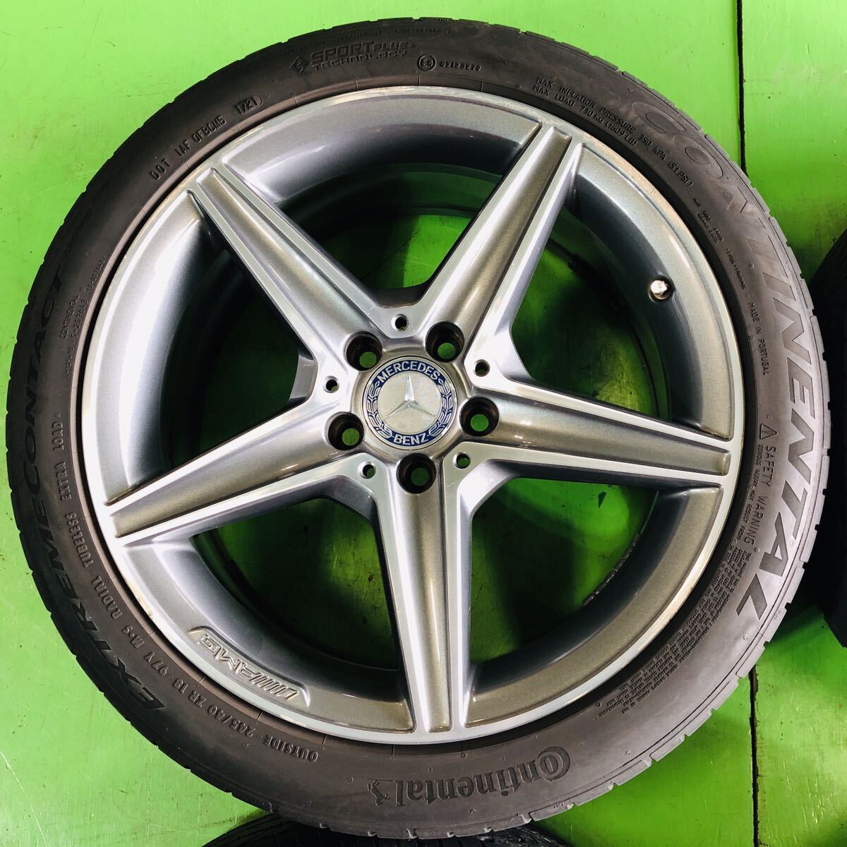 NT506 メルセデスベンツ AMG純正 ホイール 18×7.5J +44 18×8.5J +49 PCD 112 2021年製 タイヤ 225/45R18 245/40R18 【ベンツCクラス】_画像5