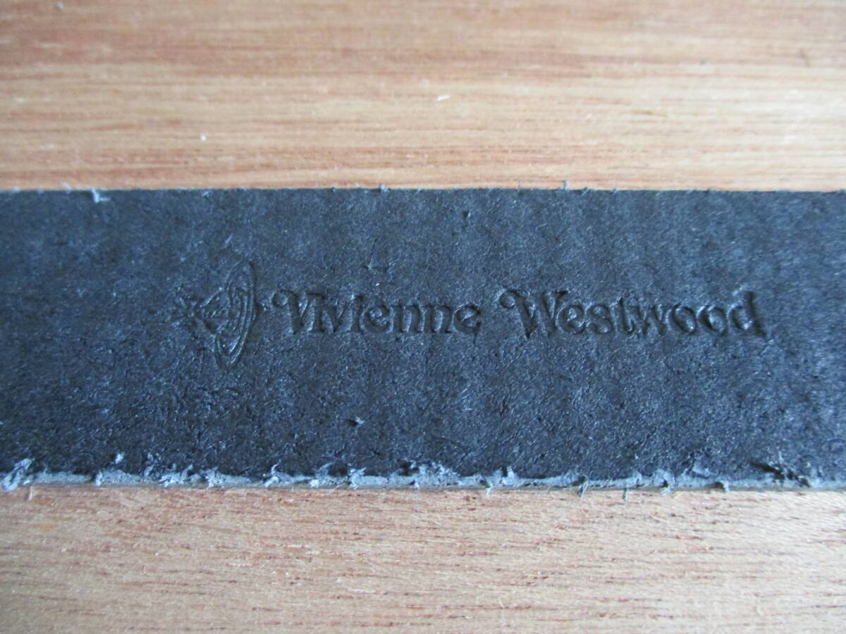 Vivienne Westwood：＊全長110,5cm＊幅3,4cm＊馬蹄バックル＊編み込み柄型押し＊カジュアルベルト[Bｋ]サイズ調整可能_画像6