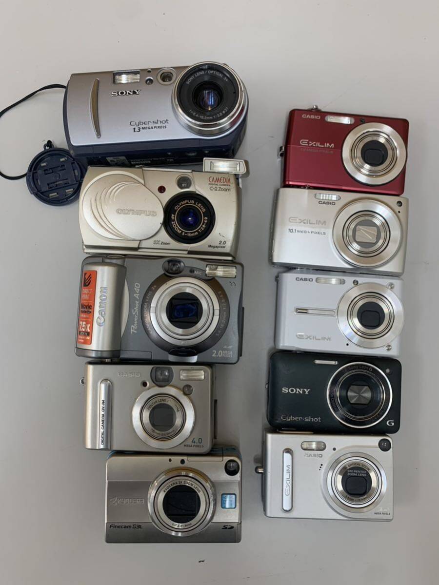 414 デジタルカメラ デジカメ CASIO SONY KYOCERA OLYMPUS Canon 計10台 ジャンク品の画像1