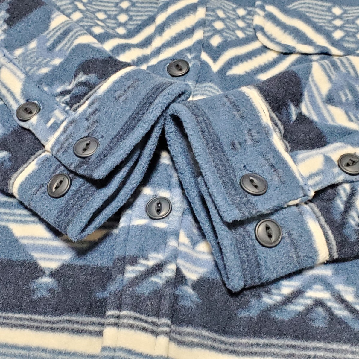 BAYFLOW ベイフロー フリースNATIVEシャツ ブルー系 サイズ3（Ｍ） タグ付き未使用品の画像7