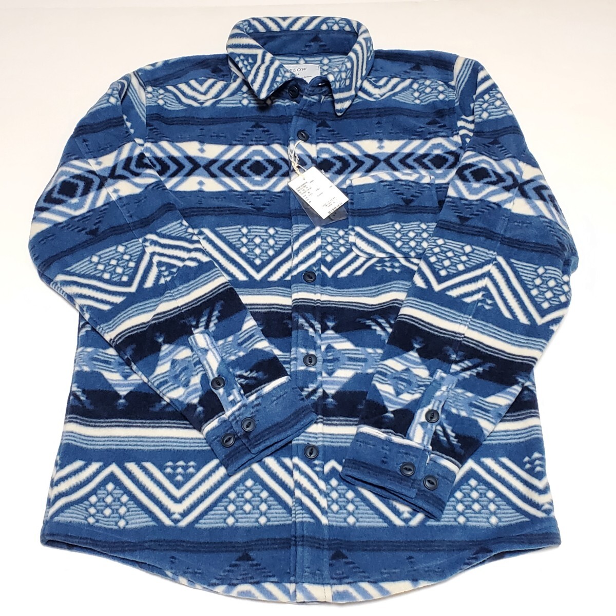 BAYFLOW ベイフロー フリースNATIVEシャツ ブルー系 サイズ3（Ｍ） タグ付き未使用品の画像4