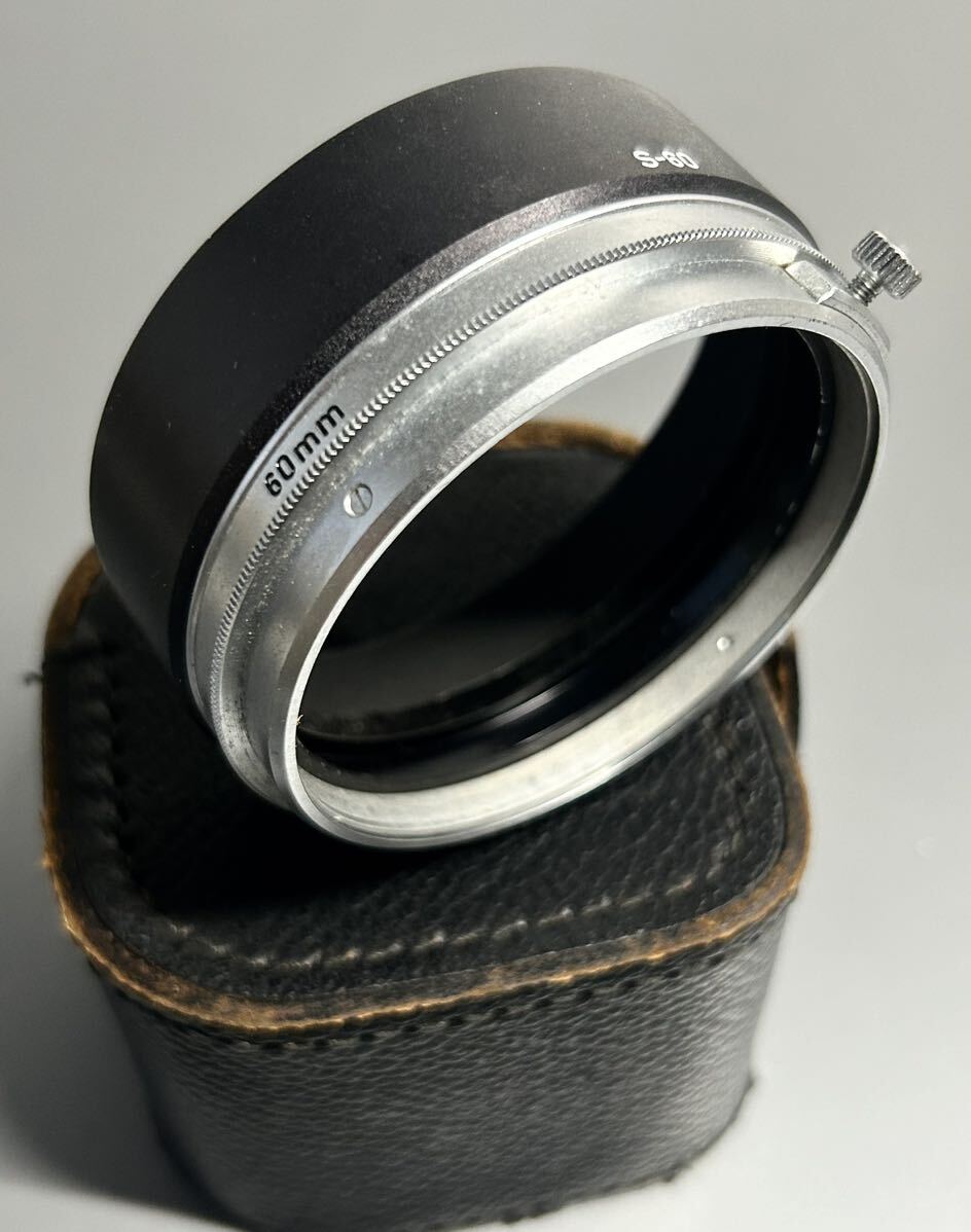 [Canon S-60] Canon original metal lens hood ( covered type ) exclusive use original leather case attaching . installation verification settled * used beautiful goods *