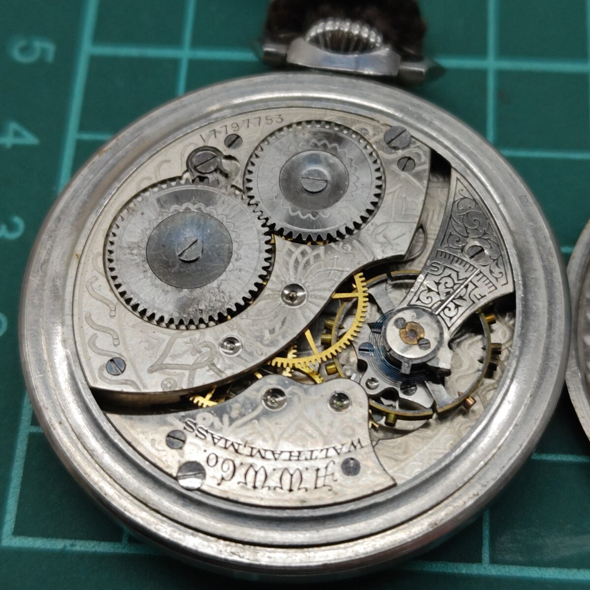 【不動ジャンク品】WALTHAM ウォルサム WALTHAM.MASS 15 Jewels アンティーク 懐中時計 スモセコ 手巻き だの画像2