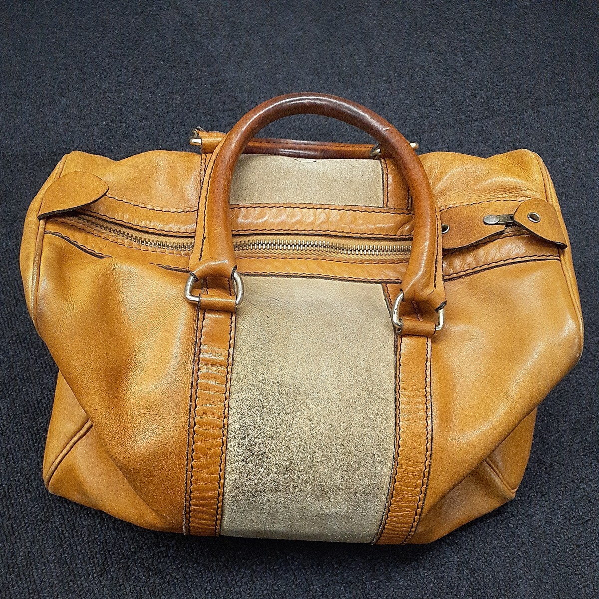 ChristianDior Christian Dior замша × кожа Mini Boston ручная сумочка большая сумка женский оттенок бежевого б/у товар .
