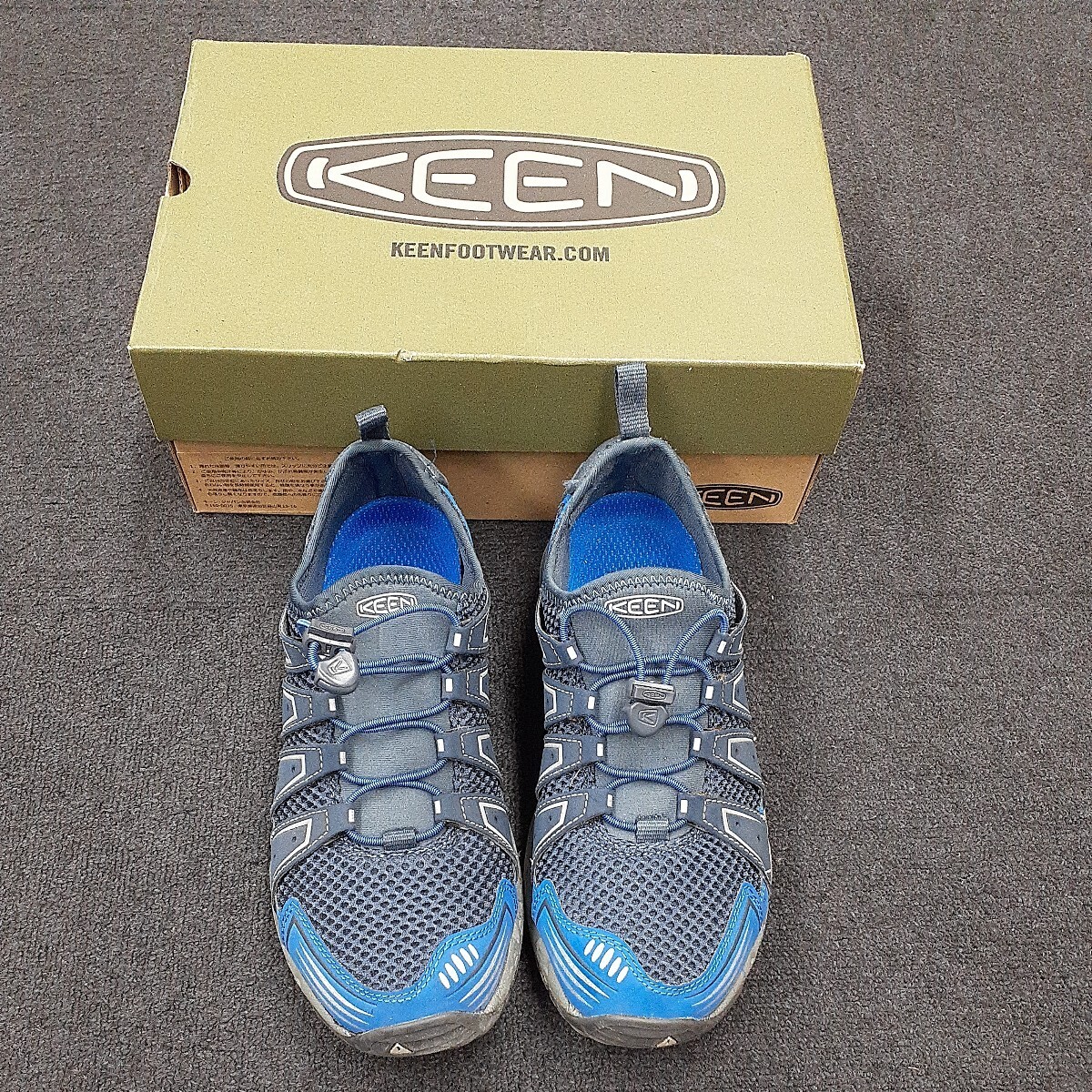 KEEN キーン VERSAVENT ハイキングシューズ アウトドア スニーカー 靴 ブルー系 25.5cm 中古品 箱付き まの画像1