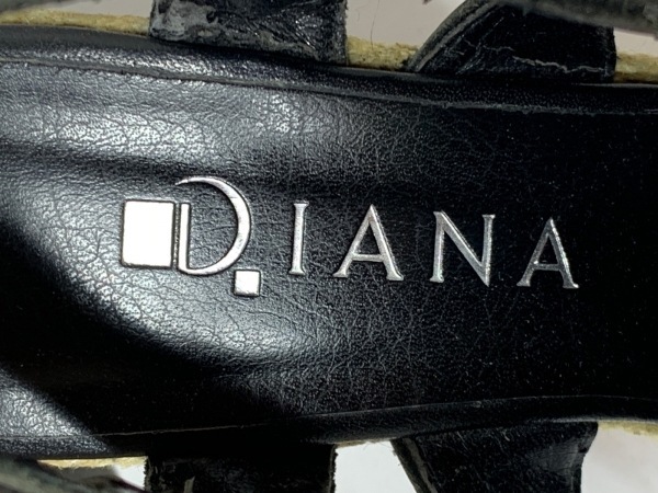 ダイアナ DIANA サンダル レザー 黒 レディース ウェッジソール 靴_画像5