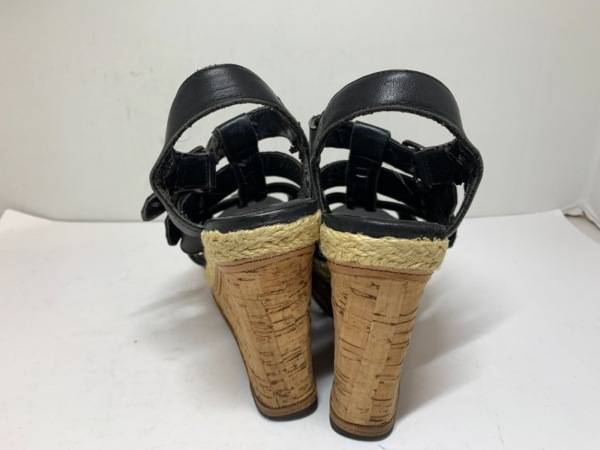 ダイアナ DIANA サンダル レザー 黒 レディース ウェッジソール 靴_画像3