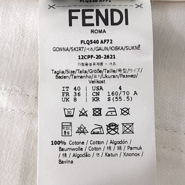 フェンディ FENDI ミニスカート サイズ40 M - アイボリー レディース ボトムス_画像4