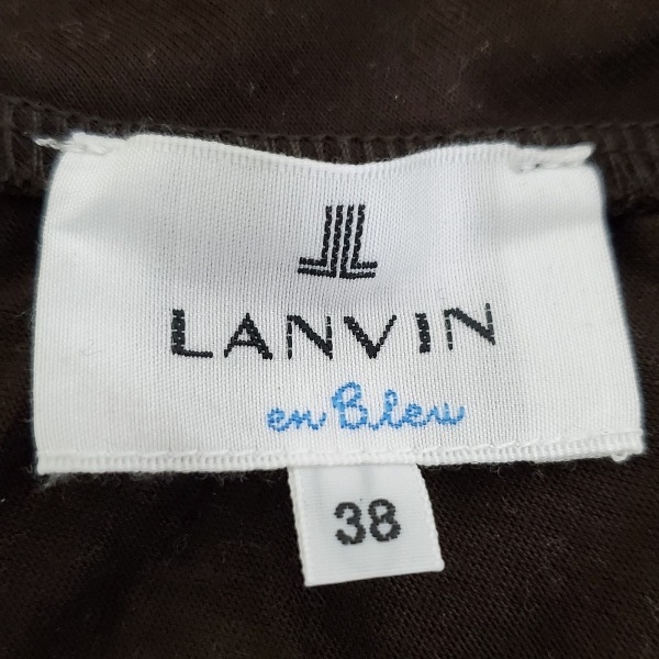 ランバンオンブルー LANVIN en Bleu 半袖カットソー サイズ38 M - ダークブラウン×黒 レディース トップス_画像3