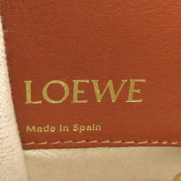 ロエベ LOEWE ハンドバッグ A538S35X29 ハンモックバッグスモール アナグラムジャガード×カーフレザー エクリュ×タン 美品 バッグの画像7