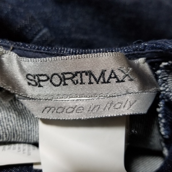 スポーツマックス SPORTMAX サイズ40 M - ダークネイビー レディース Vネック/ノースリーブ/ひざ丈/デニム ワンピースの画像3