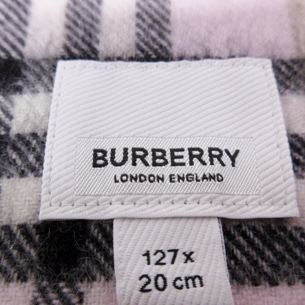 バーバリーロンドンイングランド BURBERRY LONDON ENGLAND - カシミヤ ライトピンク×黒×ベージュ チェック柄 美品 マフラー_画像2