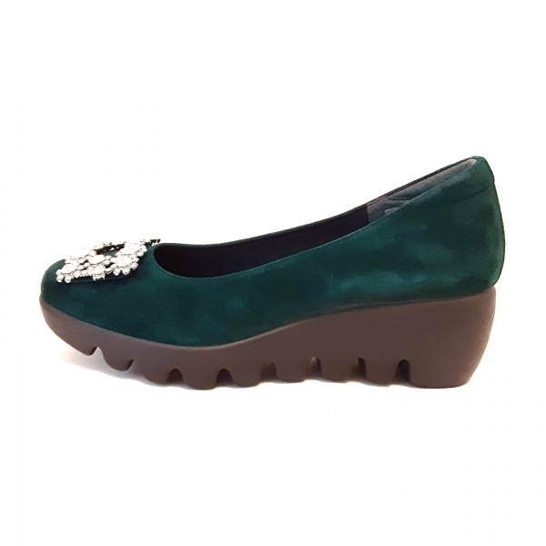 Hills Avenue Hills Avenue Jiyugaooka Насосы 23,5 -Стоин сине -зеленые дамы Bijou/wedge sole beauty обувь