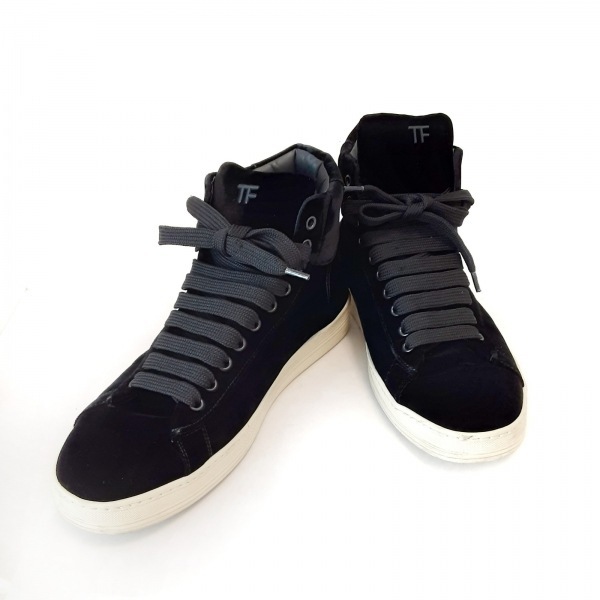  Tom Ford TOM FORD sneakers 8 - velour black men's insole removal possible / is ikatto shoes 