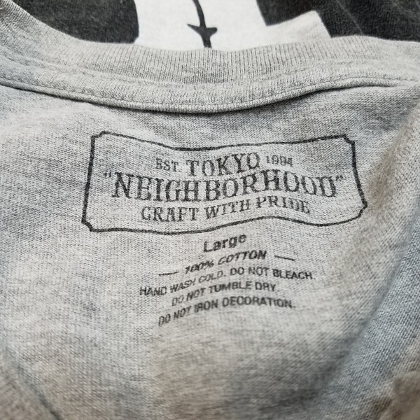 ネイバーフッド NEIGHBORHOOD 半袖Tシャツ サイズL - 綿 グレー×黒×アイボリー メンズ クルーネック トップスの画像3