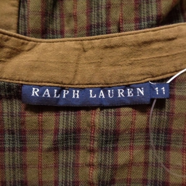 ラルフローレン RalphLauren 長袖シャツブラウス サイズ11 M - カーキ×ブラウン×レッド レディース チェック柄 トップス_画像3