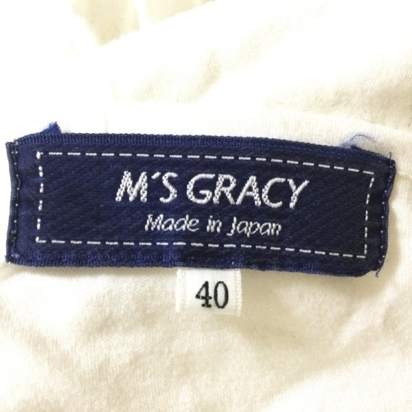 エムズグレイシー M'S GRACY 七分袖カットソー サイズ40 M - 白 レディース フリル/リボン トップス_画像3