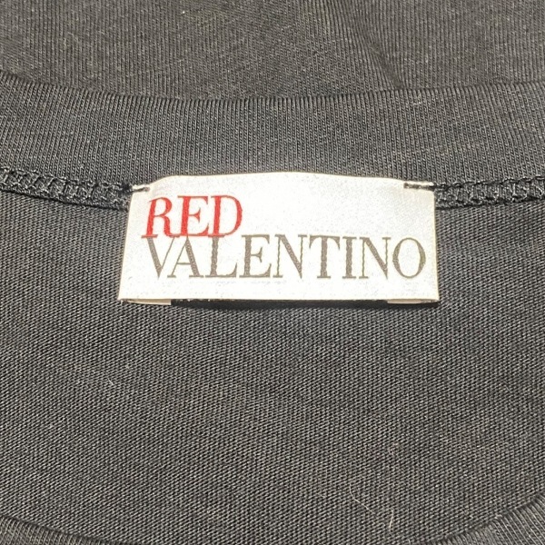 レッドバレンチノ RED VALENTINO 半袖カットソー サイズXS - 黒 レディース レース/ベロア 美品 トップス_画像3